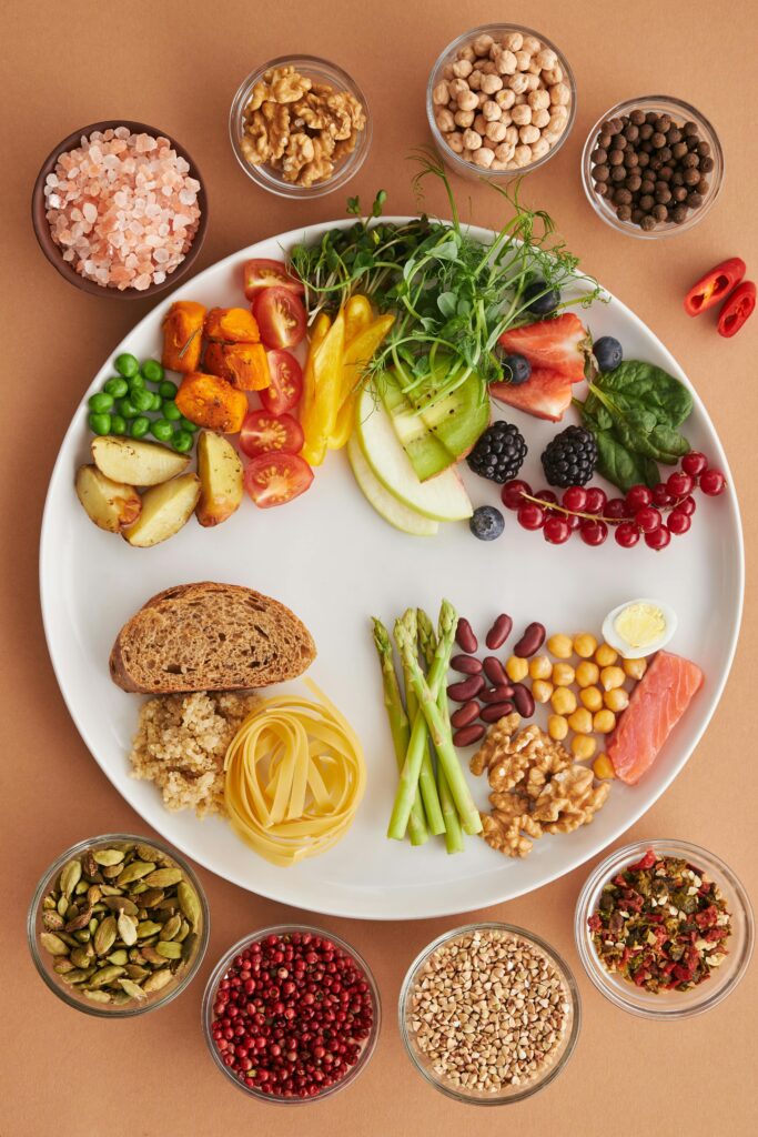 Fiber-rich foods supporting the gut-brain connection."